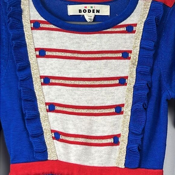 Mini Boden blue and Red Nutcracker Sweater Dress NWT size 3-4 years - Picture 8 of 14